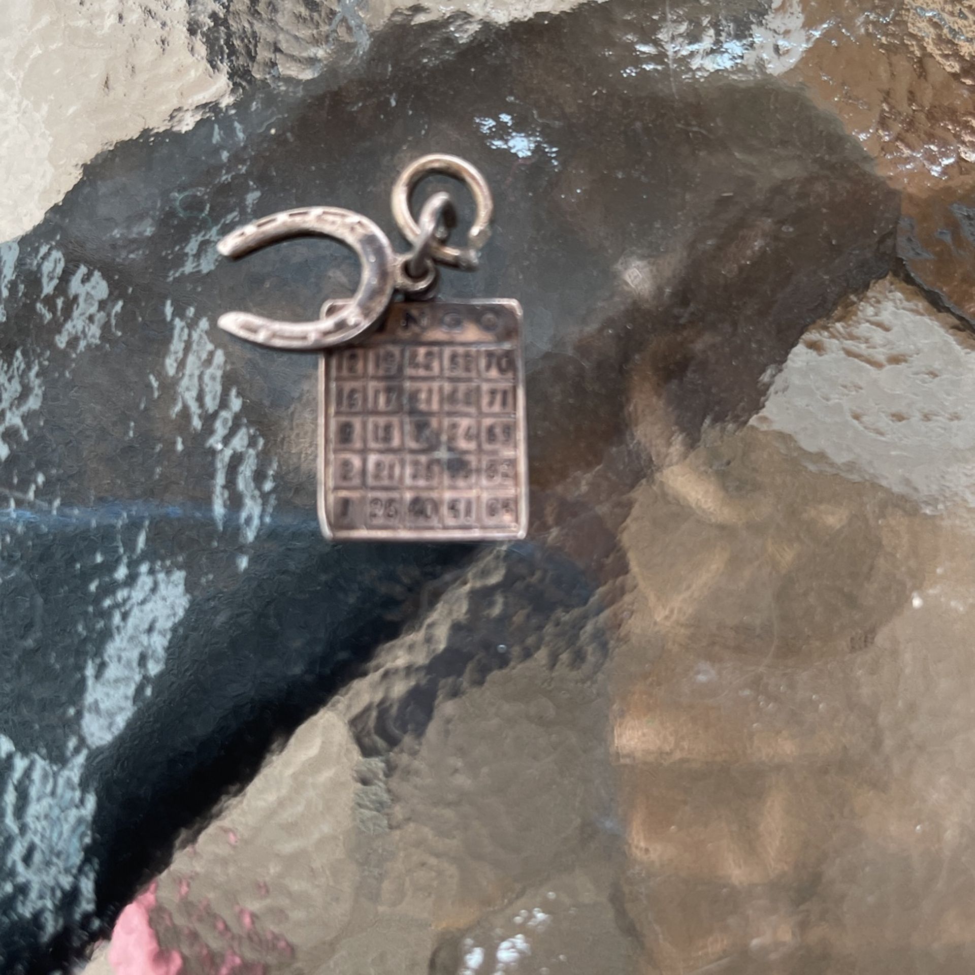 Vintage Sterling Bingo Card Charm