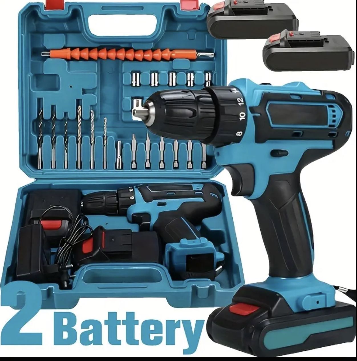 36VF Rechargeable Drill Bit, US Gauge Plug, 2 Batteries And Chargerr