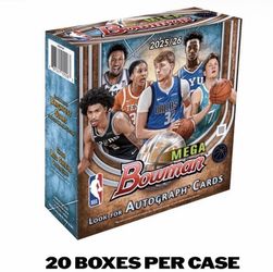 Topps Sealed Case Mega Box 2025-26 Bowman  Basketball Brand New 20 Mega