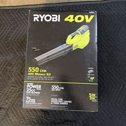 RYOBI 40V 120 MPH 550 CFM Cordless Battery Leaf Blower Kit