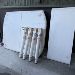 Solid Painted Wood Dining Table With 18” Leaf