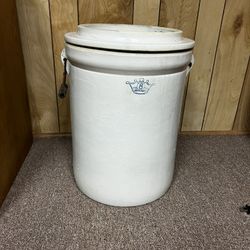 Vintage 8 Gallon Robinson Ransbottom Stoneware Crock With Cover 
