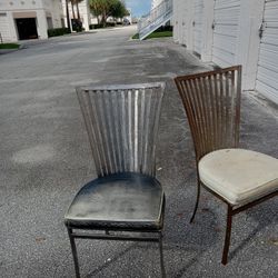 3 Solid Metal Chairs