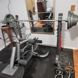 210 Pound Weights & Bar with Base
