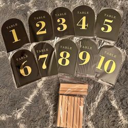 Wedding table numbers