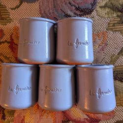 Now $5.00 Sale $10.00***Glazed blue Ceramic Pots 5