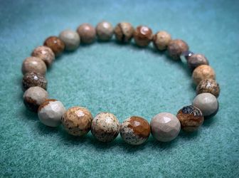 Picture Jasper/sterling silver gemstone bracelet