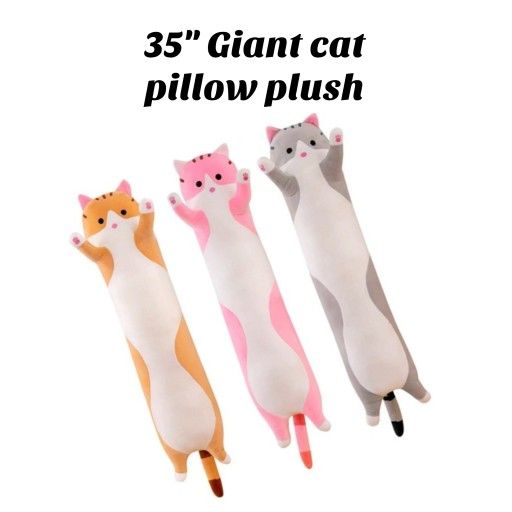 35" Giant Cat Plush Pillow 