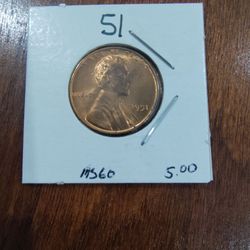 1951 Lincoln Wheat Penny MS60