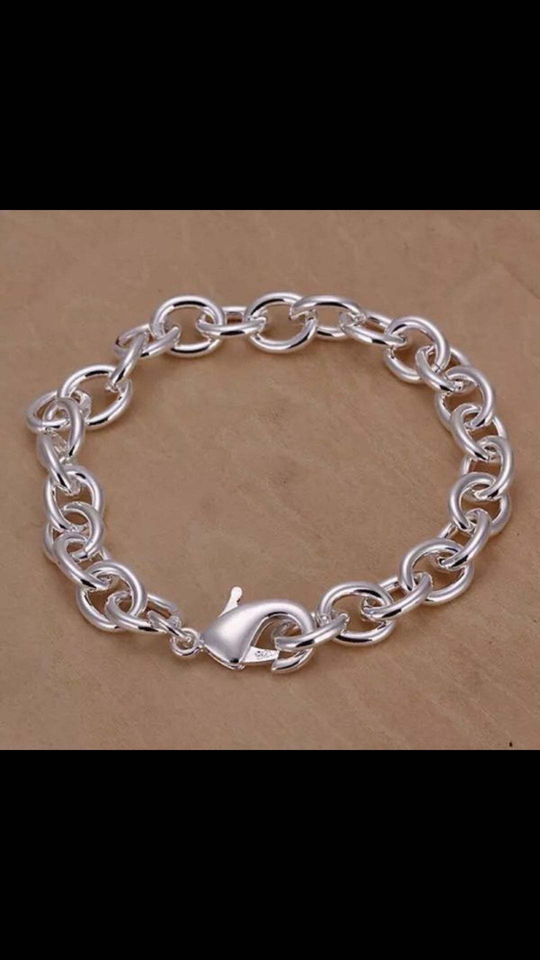 Sterling silver plated unisex bracelet jewelry accessory fashion