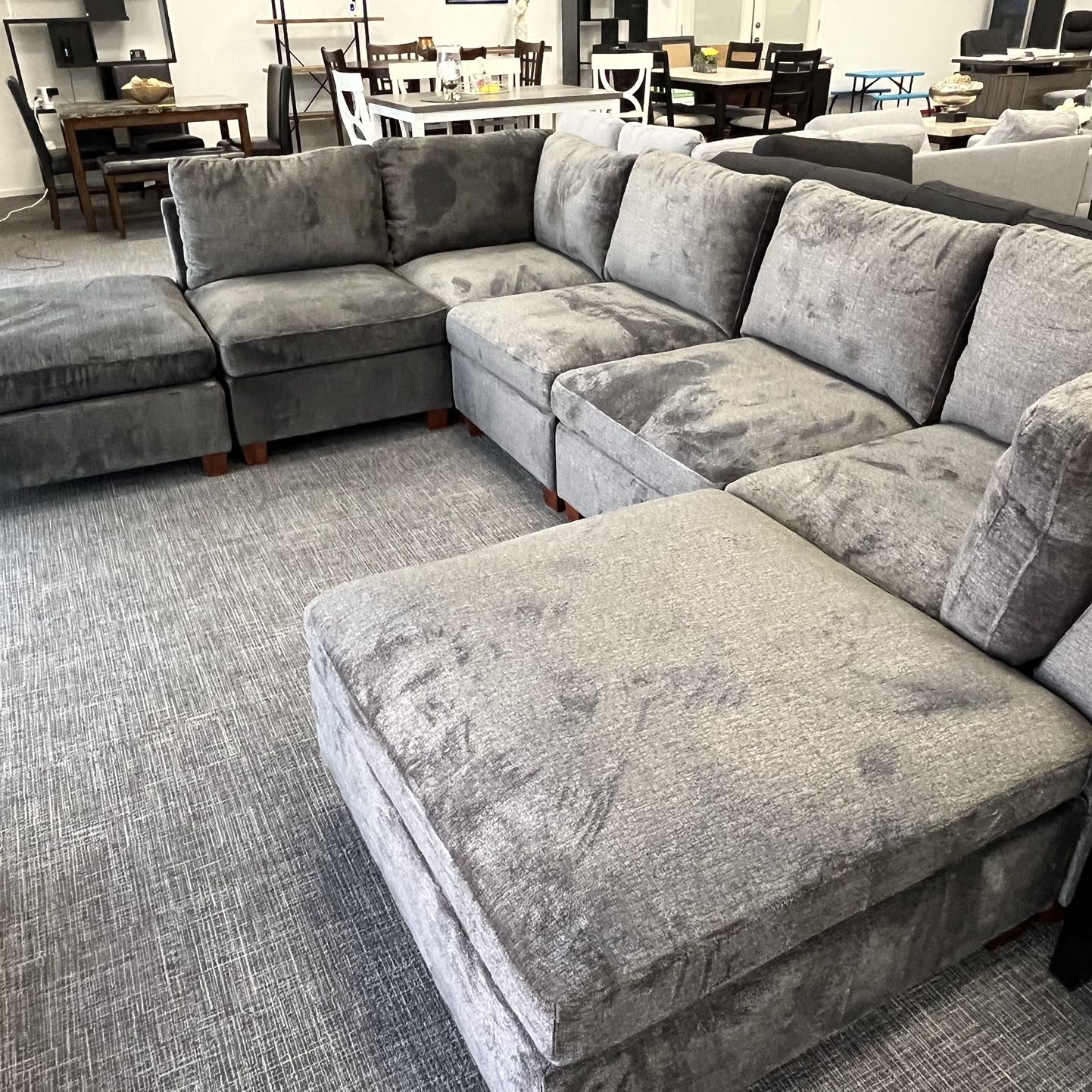 Dark Grey Sofa Sectional Couch 