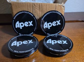 APEX wheels gloss black wheel center caps 4 piece