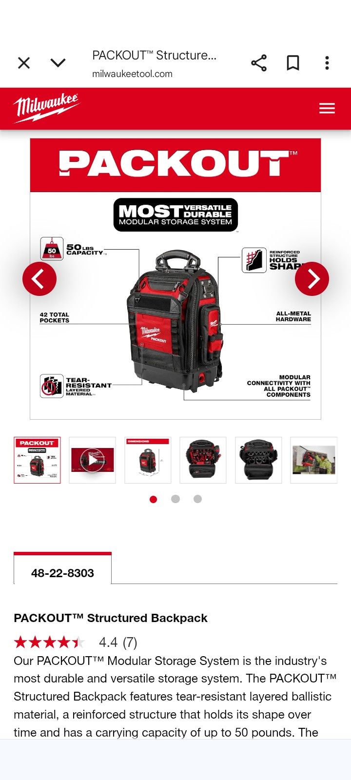 Milwaukee Tool Backpack
