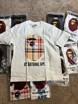 Bape tees Burberry logo