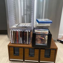 CD Storage Rack And CDs 