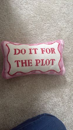 Do It For The Plot Needlepoint Pillow