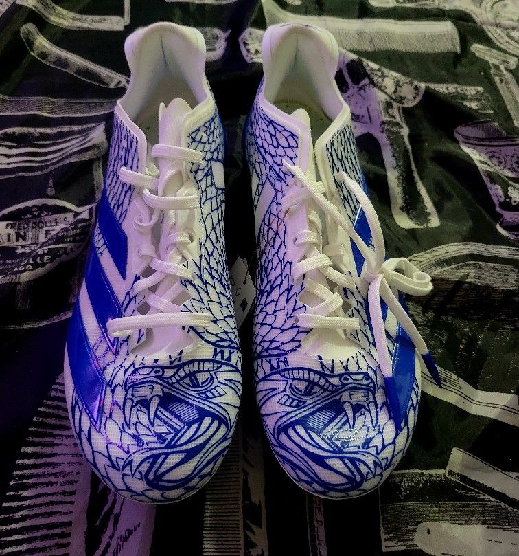 Adidas Adizero II Electric Football Cleats Blue Snakeskin IH8569 Men's 9