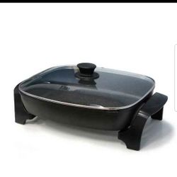 BLACK 🔥 Electric Skillet 13"x16" Nonstick Tempered Glass Lid Variable Temp