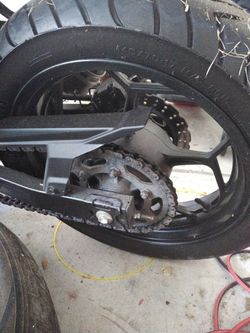 Kawasaki 300 Rear tire, wheel & chain