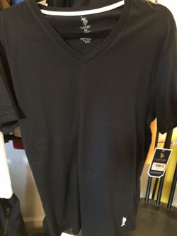 V neck T-shirt soft & black Med