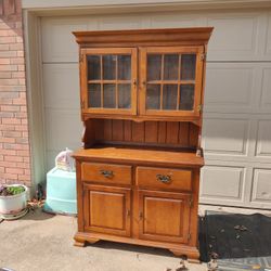 vintage Maple China Cabinet smaller size