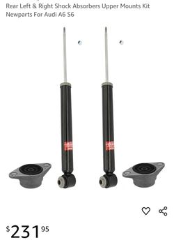 Car, Shocks with Mounting Hardware, KYB, Part 344806, for Audi A6 and Audi S6