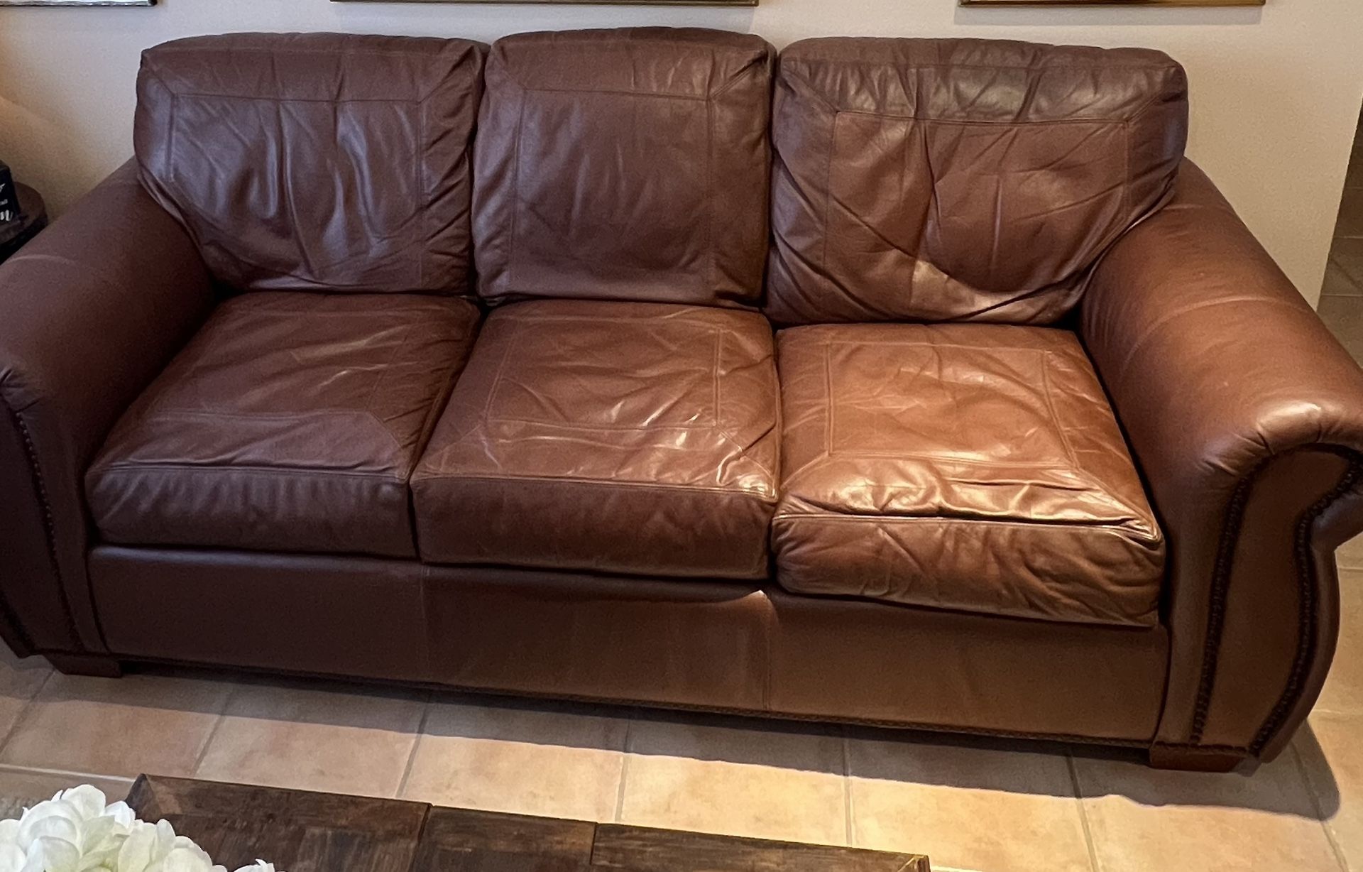 Brown Leather Couch
