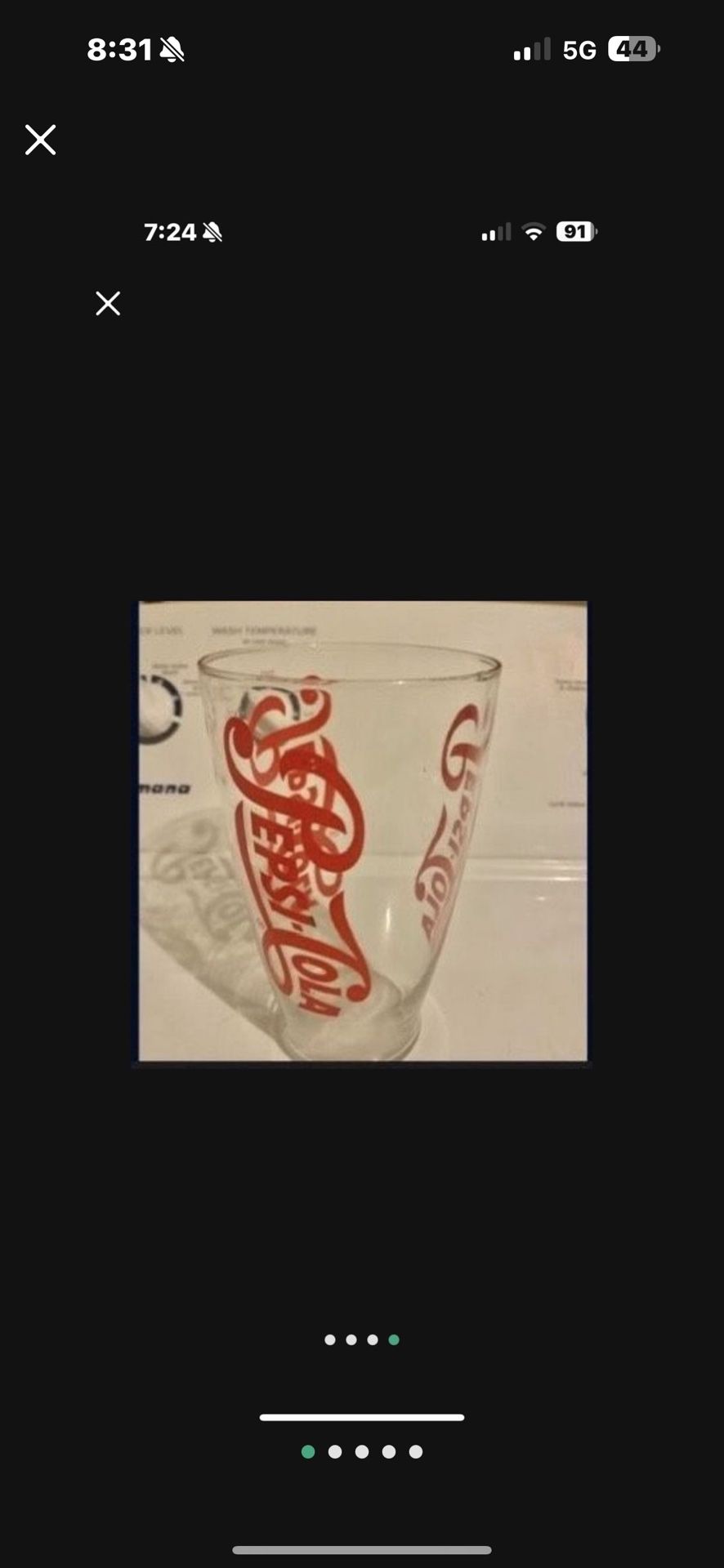 Vintage large Pepsi-Cola glass