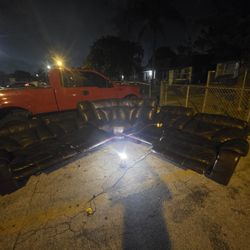 Leather Sectional Recliner-delivery Available 