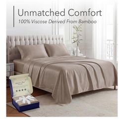 DECOLURE 100% Viscose Derived from Bamboo Sheets Twin Size - Luxury 3 Pc Naturally Cooling Sheets, Ultra Soft Bed Set - Deep 17" 
