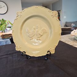 DECORATiVE PLATE WITH ROOSTER DESIGNT