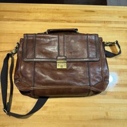 Leather Fossil Briefcase 