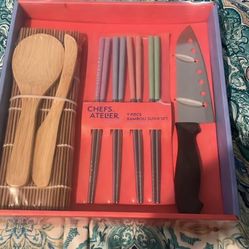 Chefs Atelier 9 Pc Bamboo Sushi Set New