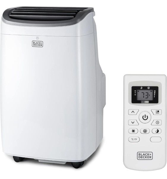 BLACK+DECKER 8,000 BTU Portable Air Conditioner up to 350 Sq. with Remote Control, White
