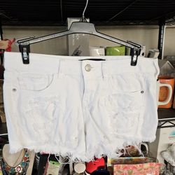 Express white Distressed Jean Shorts. Size 8