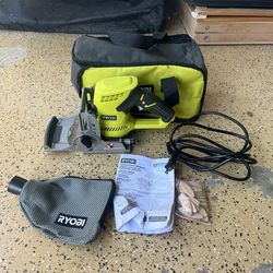 RYOBI 6 Amp Corded AC Biscuit Joiner Kit with Dust Collector and Bag