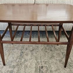 Early 60’s Mid Century Modern LANE Company Walnut Rectangular with Slated  Shelf  Coffee / End  Table