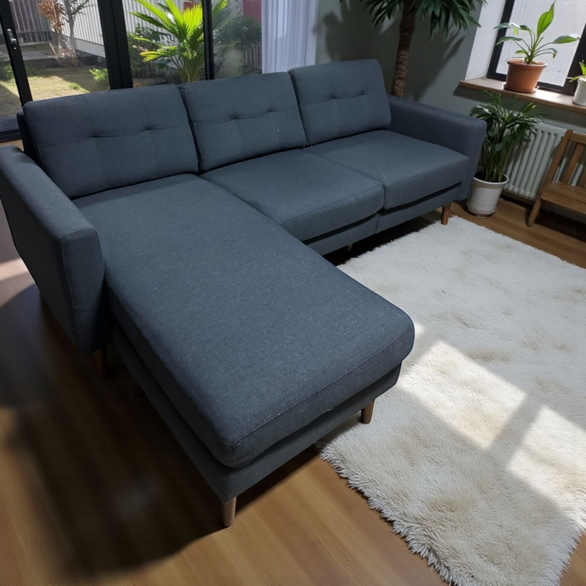 Burrow Nomad Sofa Sectional Navy Blue