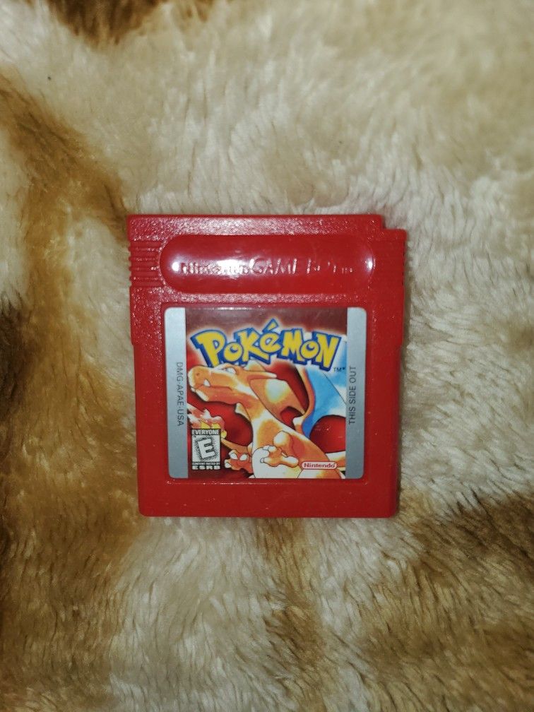 Pokemon Red Cartridge and Gameboy Color