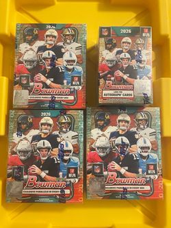 2026 Bowman NFL Trading Cards Mega Box Lot of 4