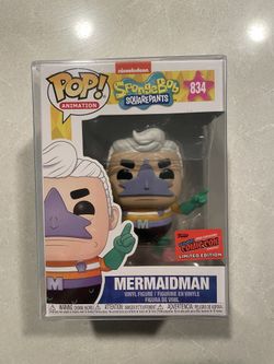 Mermaidman Funko Pop *MINT* 2020 NYCC Fall Convention Exclusive SpongeBob SquarePants 834 Animation Television
