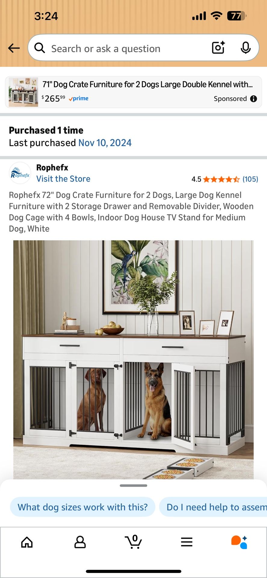 Double Large Size Crate / TV Stand