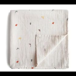 Mushie Muslin Swaddle Blanket Organic Cotton - Dinosaur Print