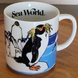 Vintage 1985 Sea World Emperor Penguin Encounter  Mug  Rare
