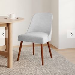 Mid Century Upholstered Dining Chair Set - Wood Legs (set of 2)