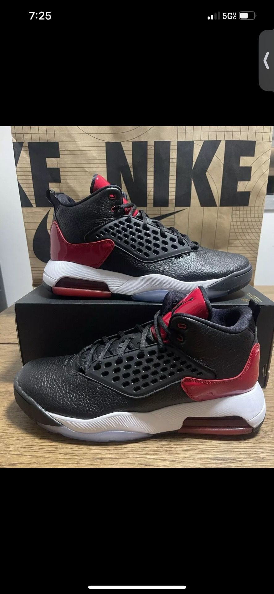 Jordan Men's Air Jordan MAXIN 200 Black/Gym Red Basketball Shoes