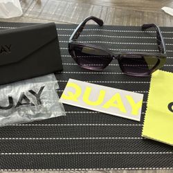 Women's QUAY No Apologies Angled Squared Frame Sunglasses 