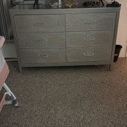 Dresser And Mirror And One Nightstand