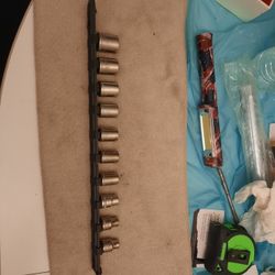 Craftsman 10 PC Metric 3/8 Dr Socket Set On Rail. 17mm To 8mm. 6 Point. USA