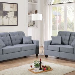 Brand New Grey Sofa And Love Seat 